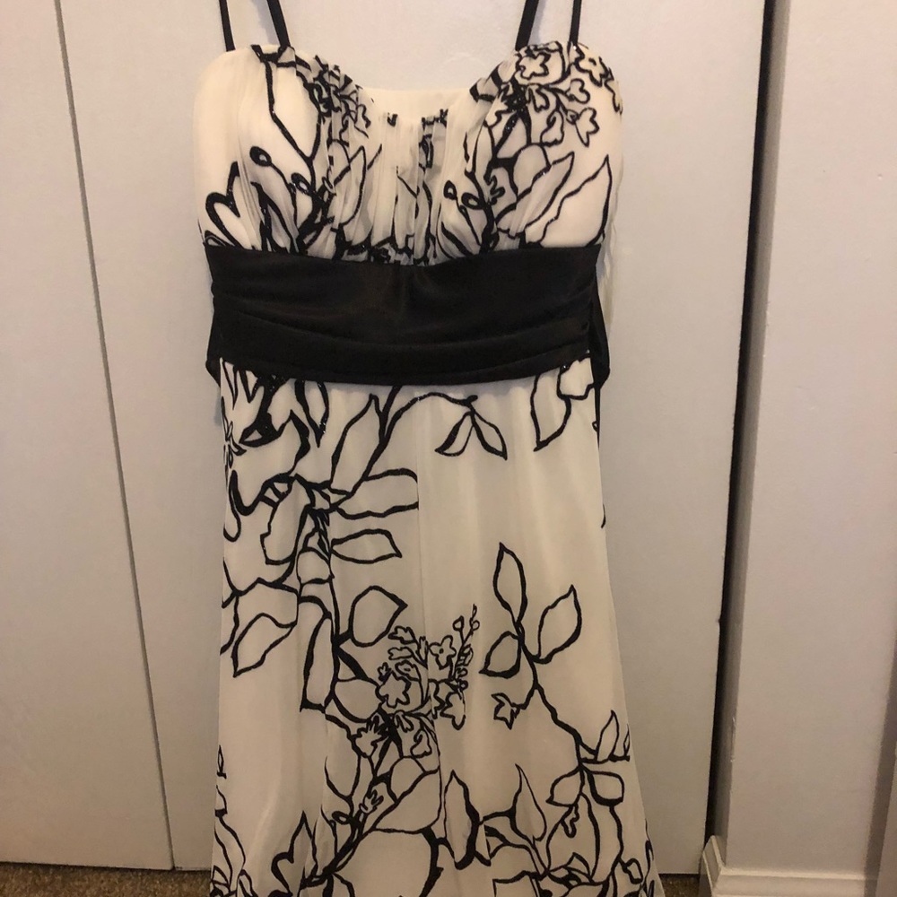 White and black dress